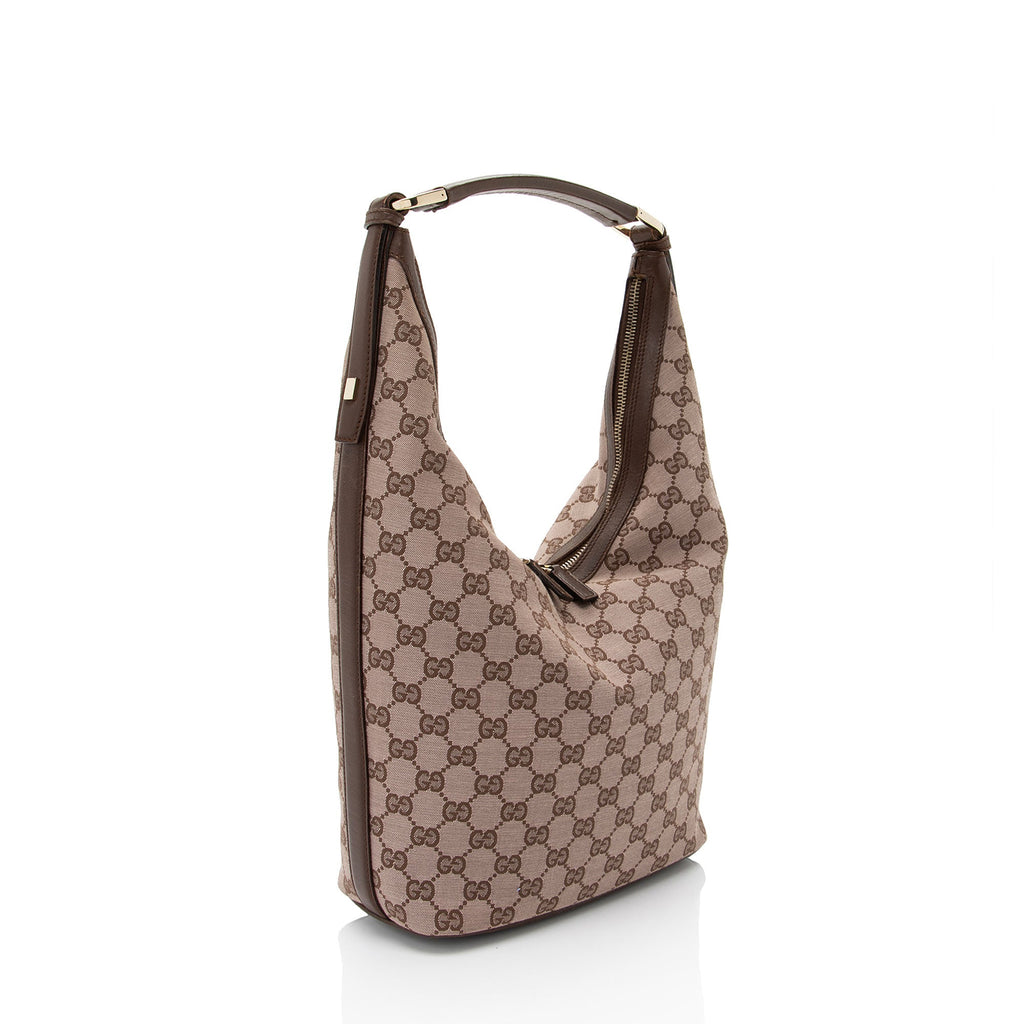 Gucci Vintage GG Canvas Hobo (SHF-A3NrpF)