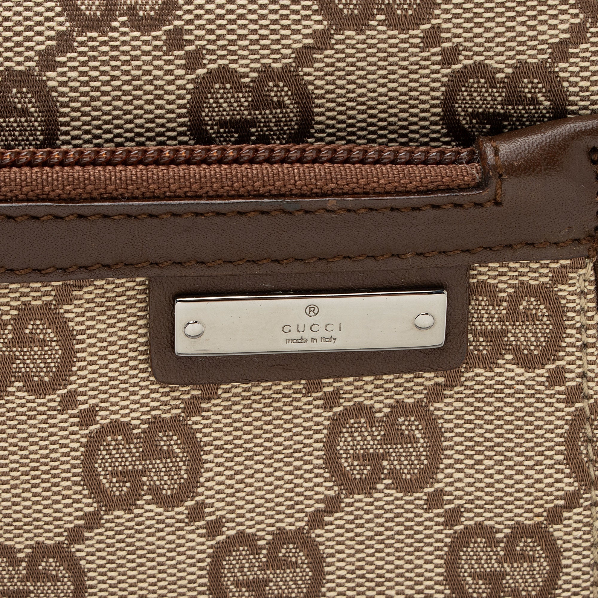 Gucci Vintage GG Canvas Front Pocket Shoulder Bag (SHF-OHFAEM)