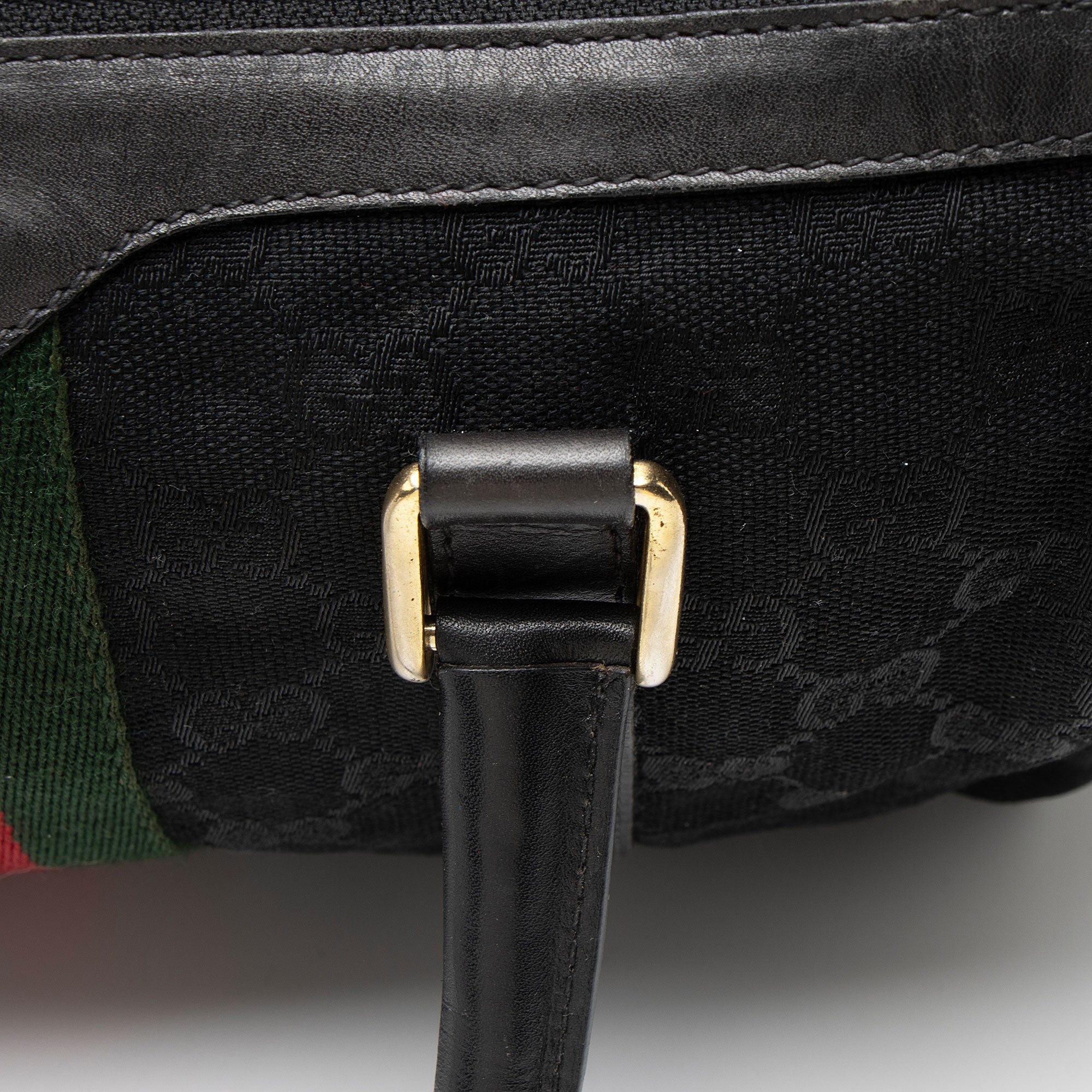 Gucci Vintage GG Canvas Web Small Boston Bag