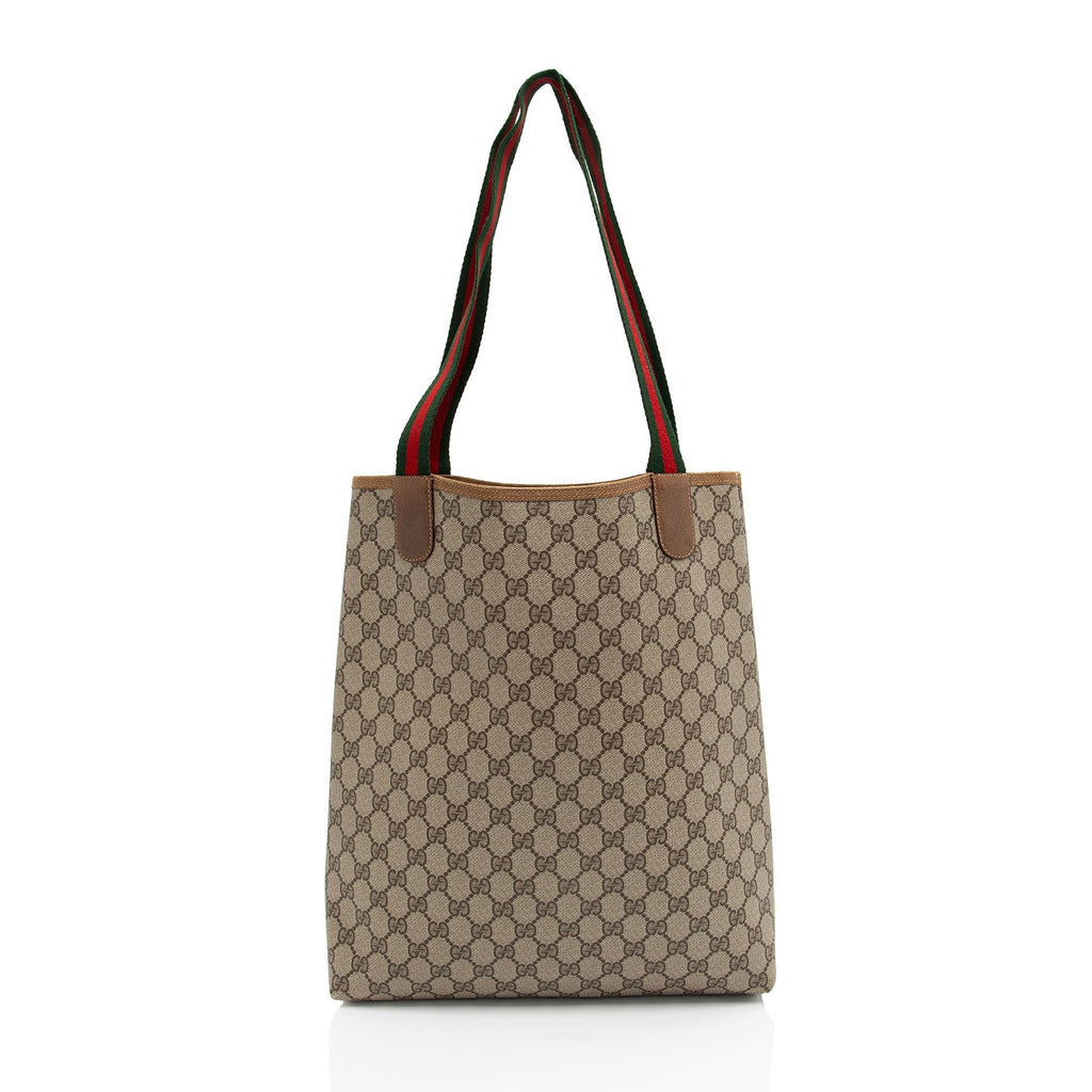 Gucci Vintage GG Plus Web Tote (SHF-2zXCOT)