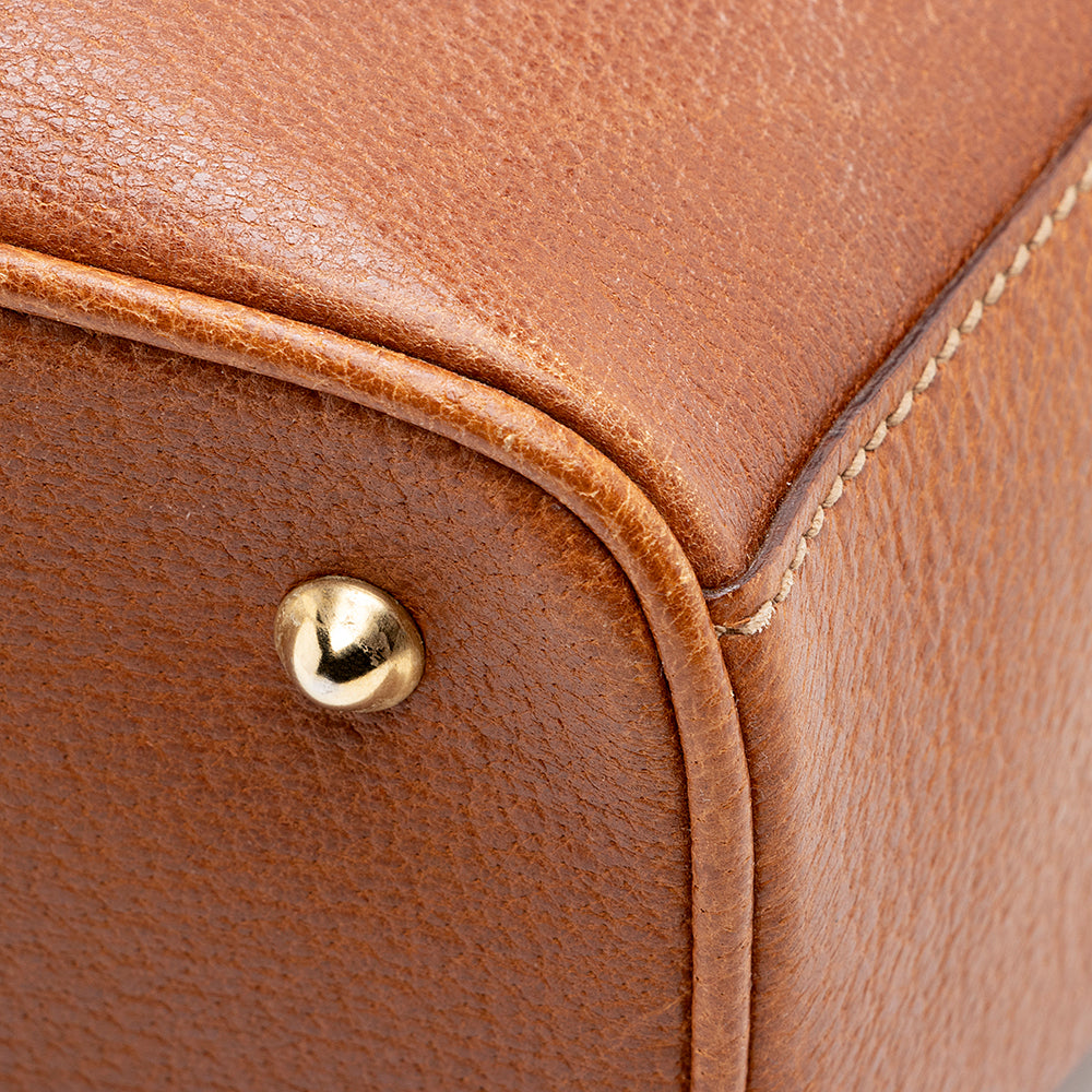 Gucci Vintage Leather Push Lock Satchel - FINAL SALE (SHF-19014)