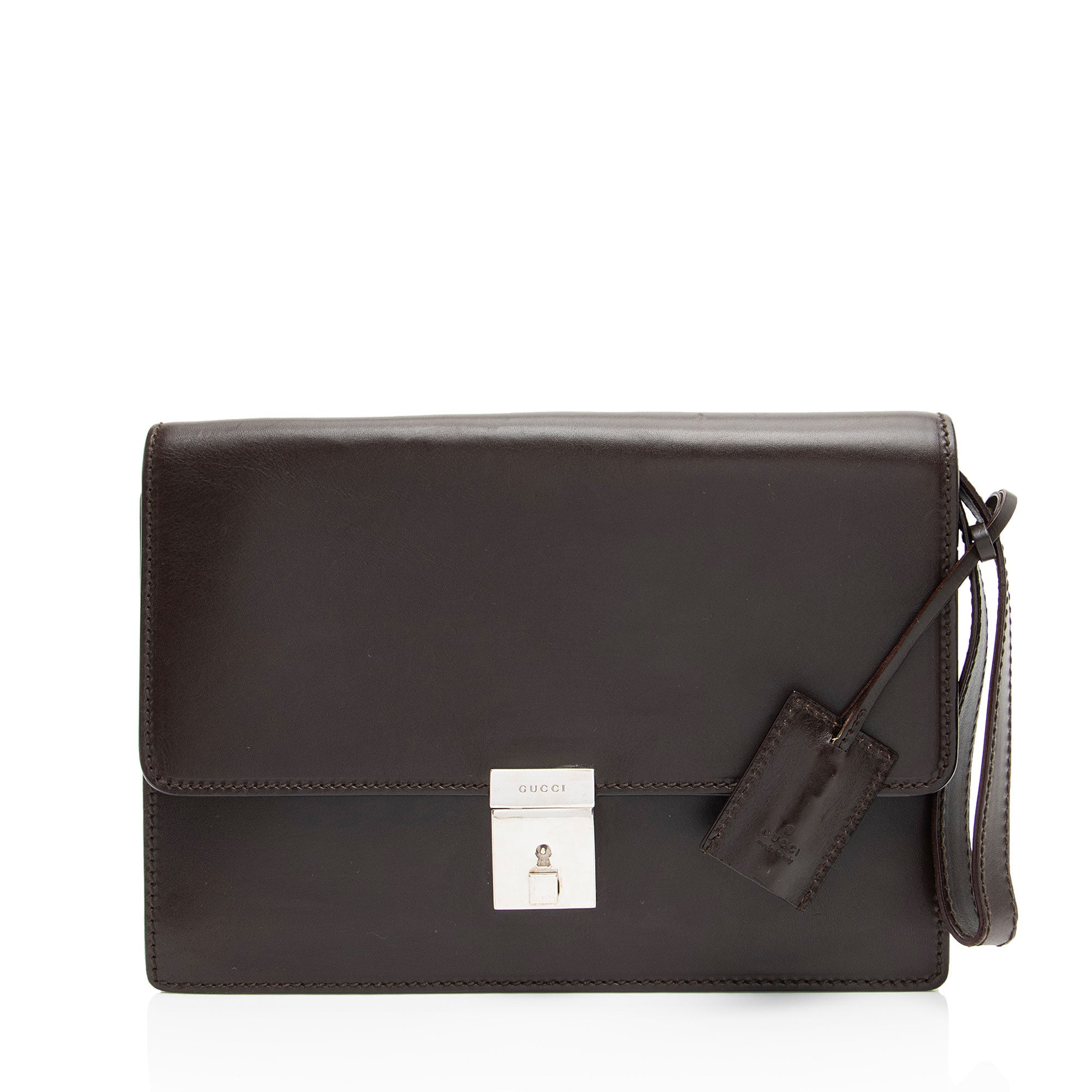 Gucci Vintage Leather Padlock Wristlet