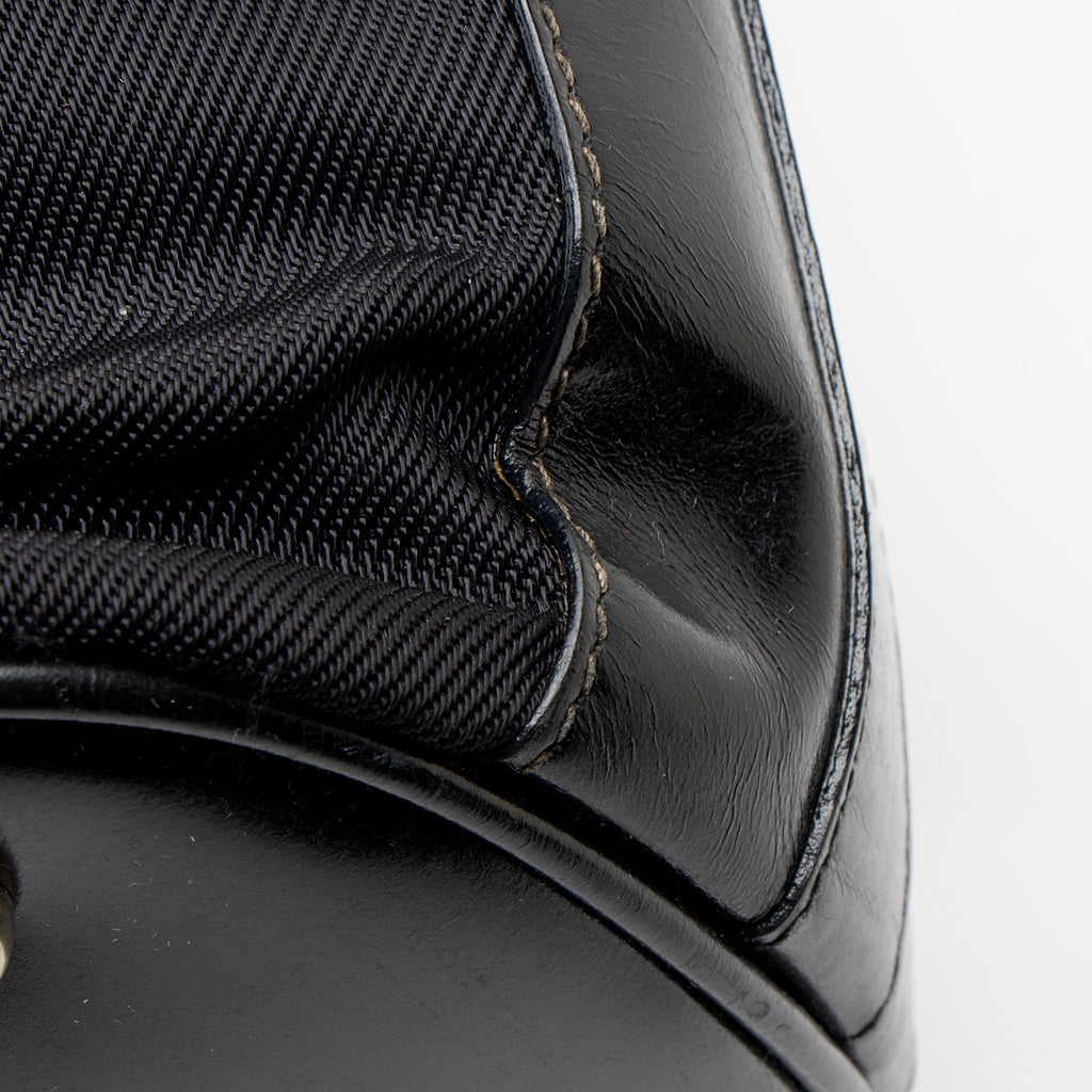 Gucci Vintage Nylon Bamboo Drawstring Bucket Bag