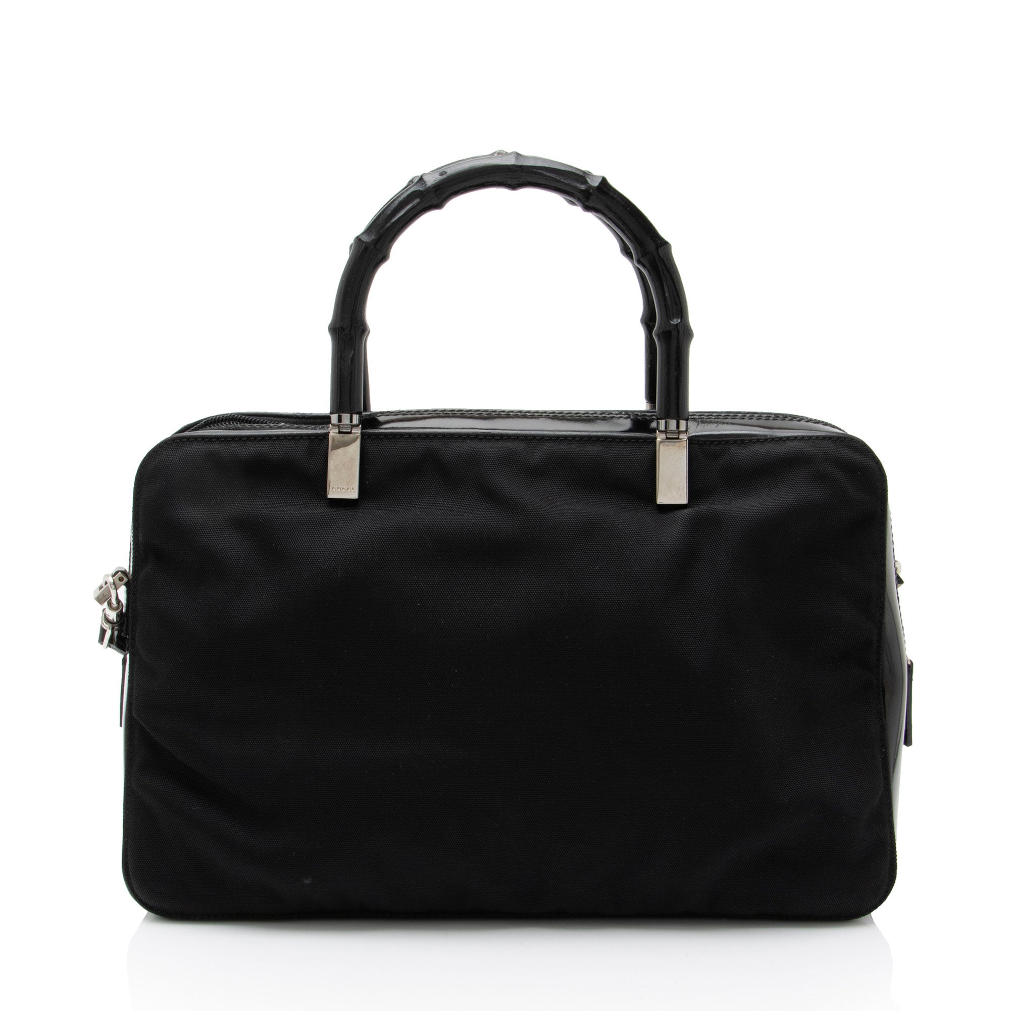 Gucci Vintage Nylon Bamboo Satchel