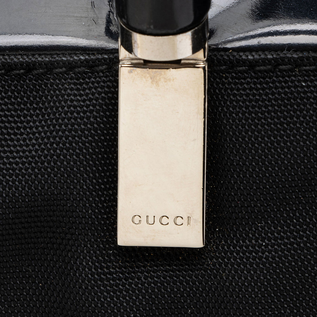 Gucci Vintage Nylon Bamboo Satchel