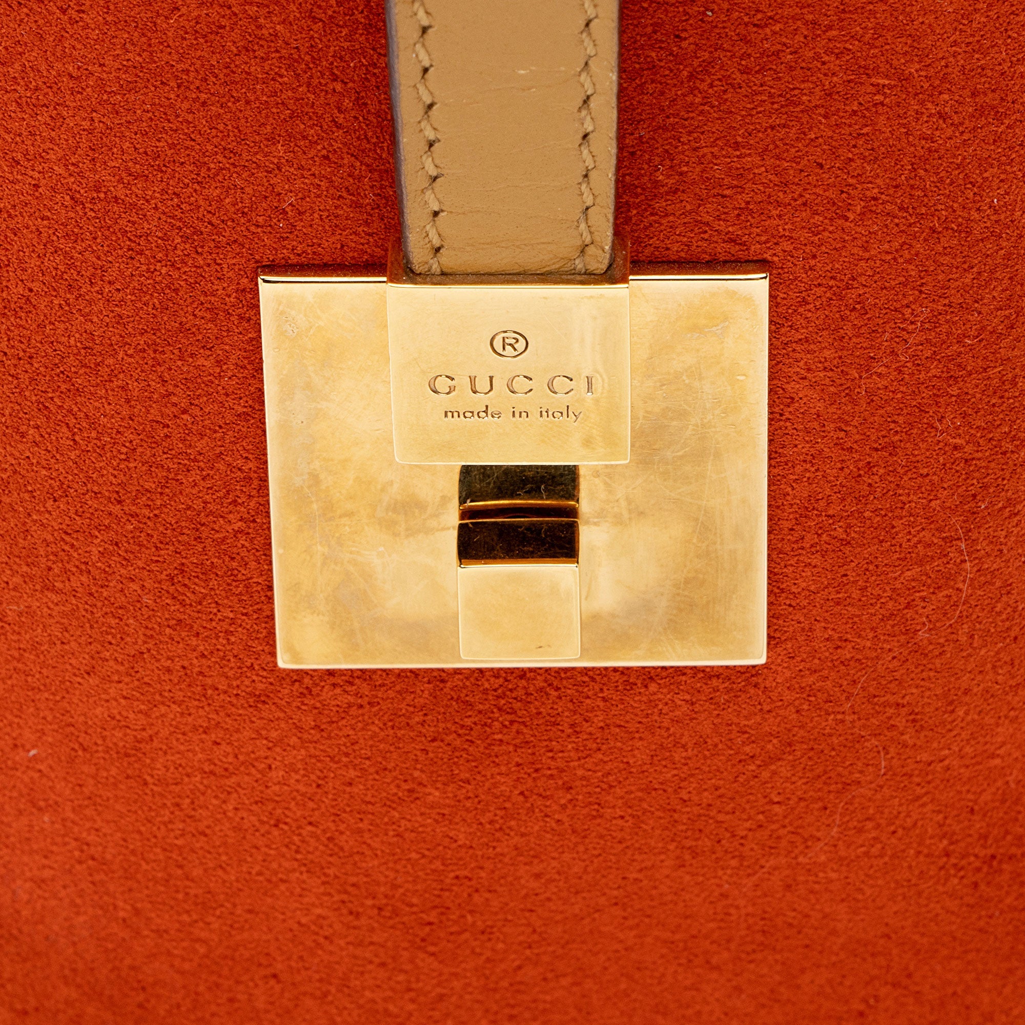 Gucci Vintage Suede Leather Small Boston Bag