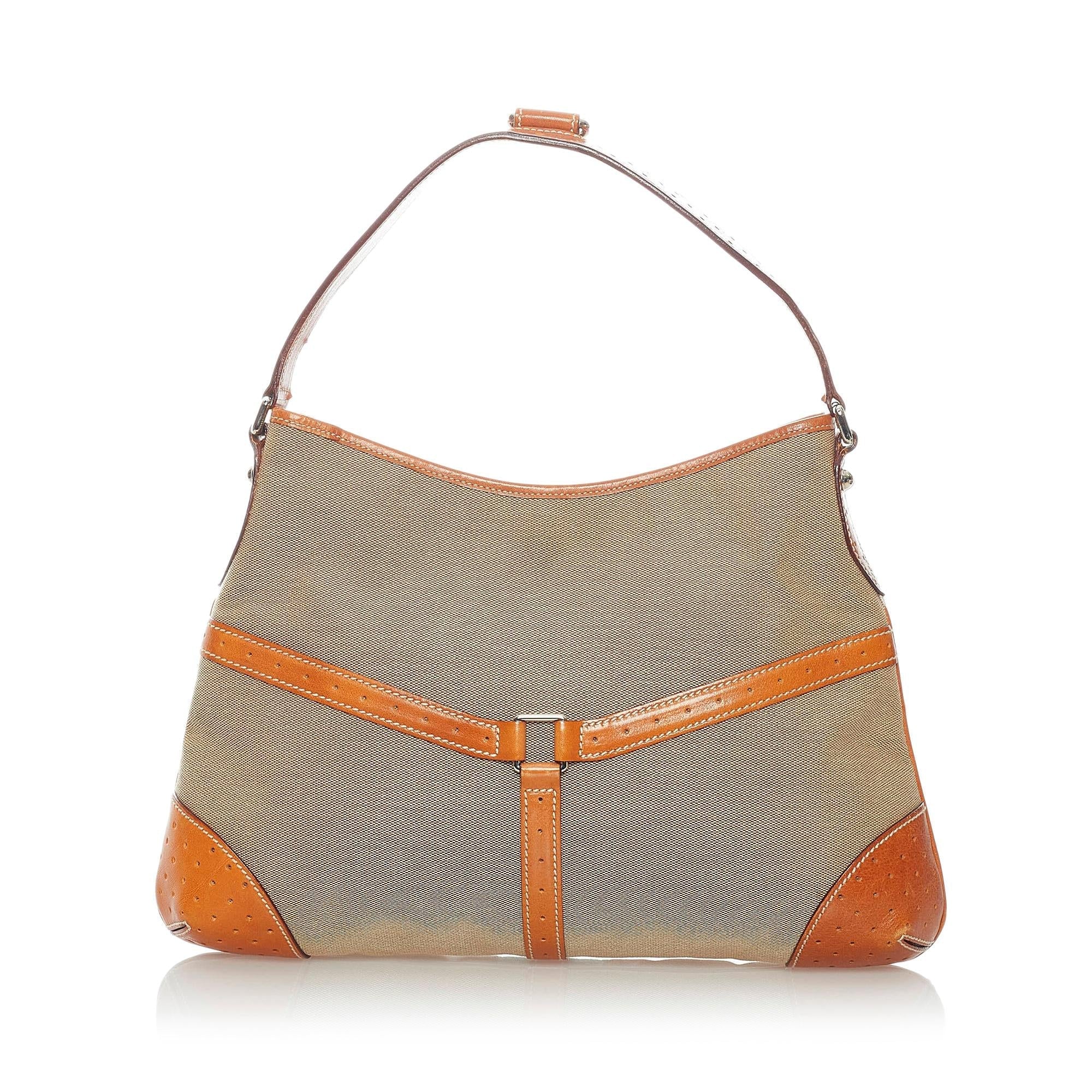 Gucci Web Canvas Reins Shoulder Bag (SHG-32403)