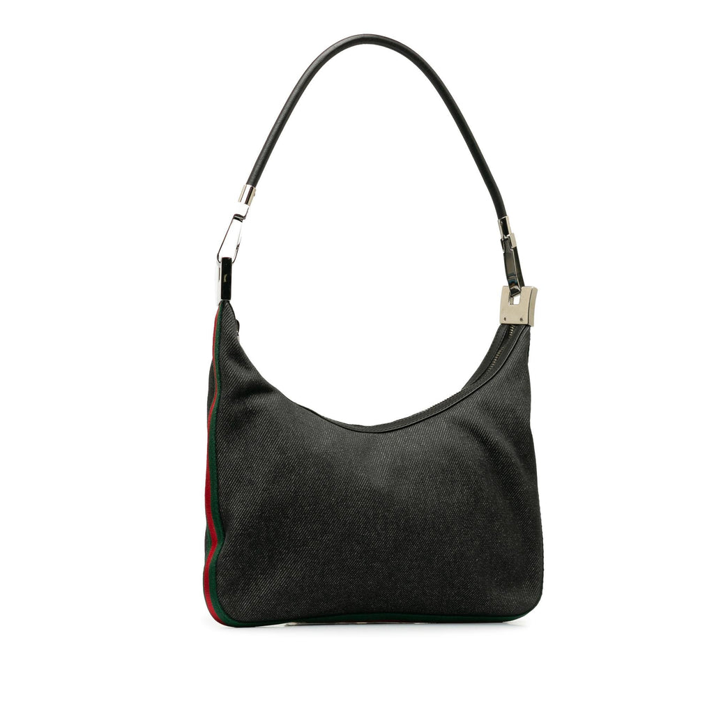 Gucci Web Denim Shoulder Bag (SHG-iAFw89)