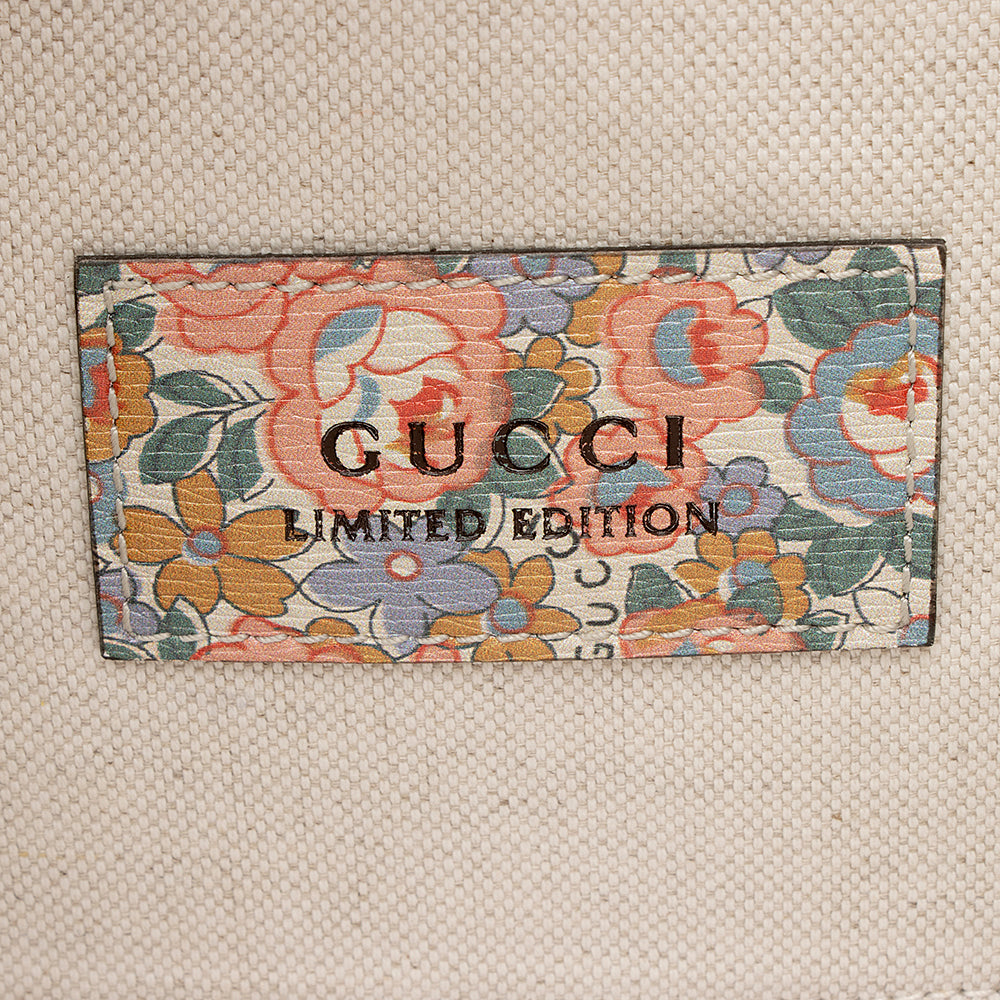 Gucci X Liberty of London Floral Calfskin Horsebit 1955 Top Handle Bag (SHF-21949)