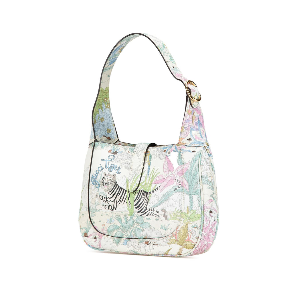 Gucci Yuko Higuchi Small Calfskin  Floral Print Jackie 1961