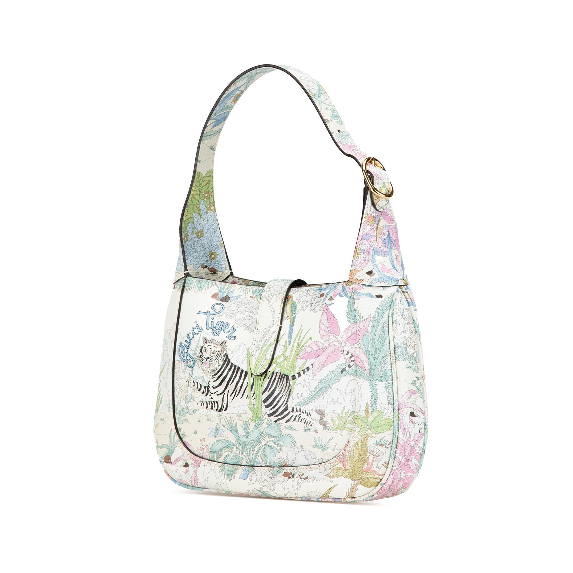 Gucci Yuko Higuchi Small Calfskin  Floral Print Jackie 1961