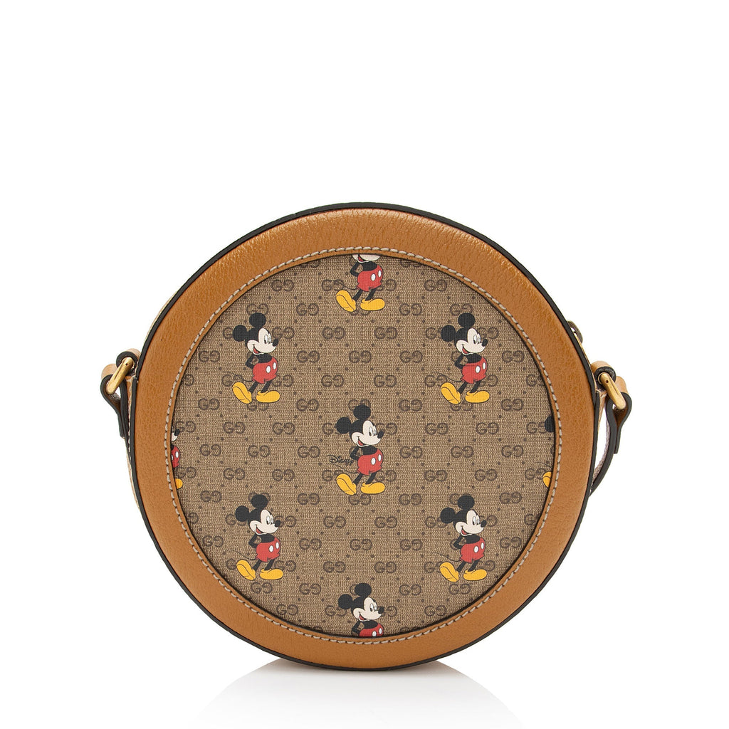 Gucci x Disney Micro GG Canvas Mickey Mouse Round Shoulder Bag (SHF-U62Lrn)