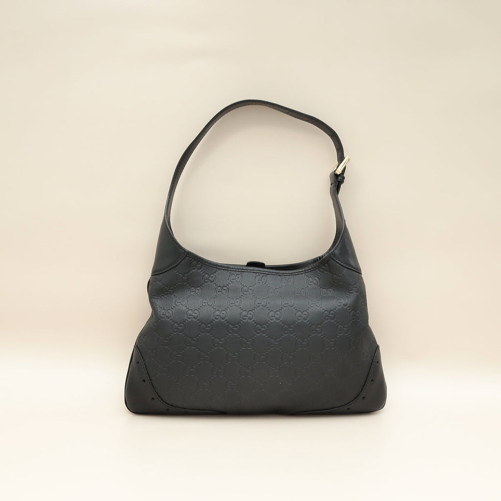 Gucci Black GG Guccissima Punch Hobo Bag