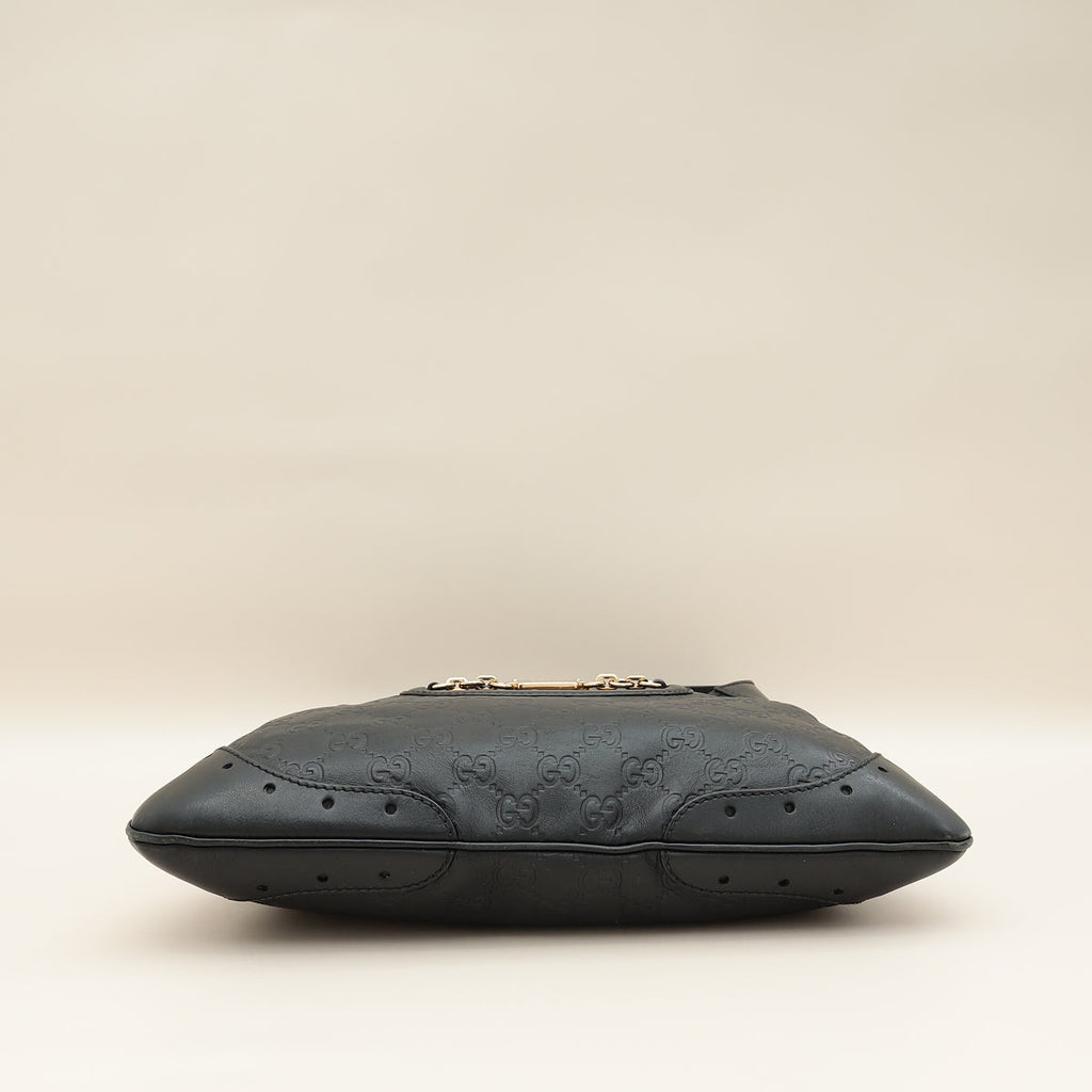 Gucci Black GG Guccissima Punch Hobo Bag
