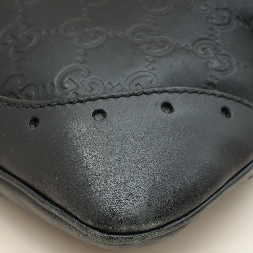 Gucci Black GG Guccissima Punch Hobo Bag