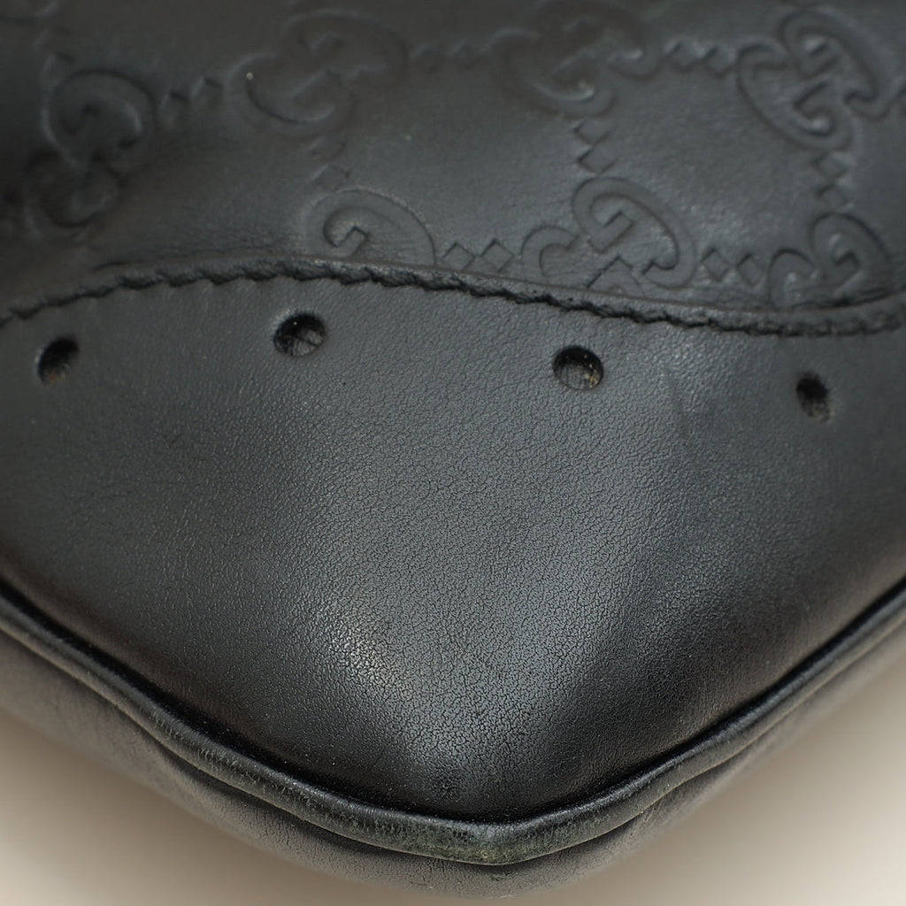 Gucci Black GG Guccissima Punch Hobo Bag