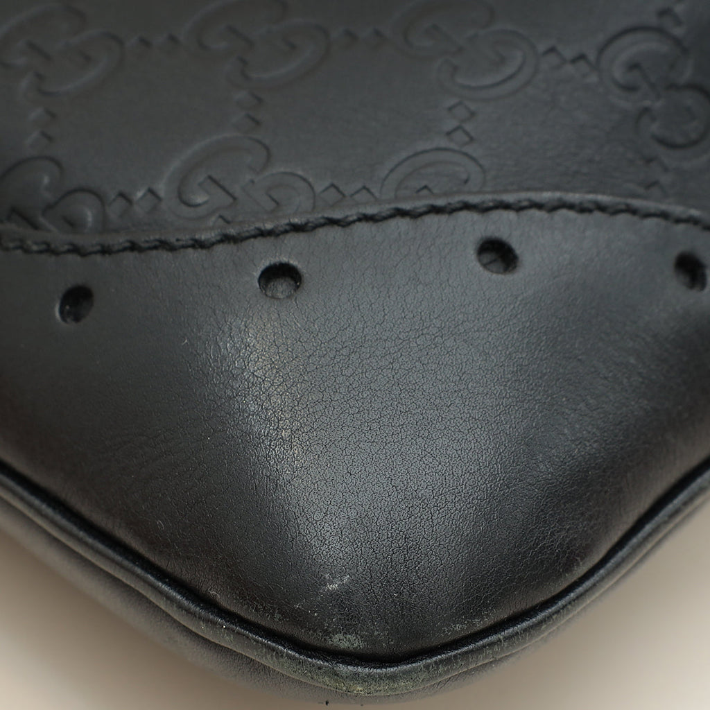 Gucci Black GG Guccissima Punch Hobo Bag