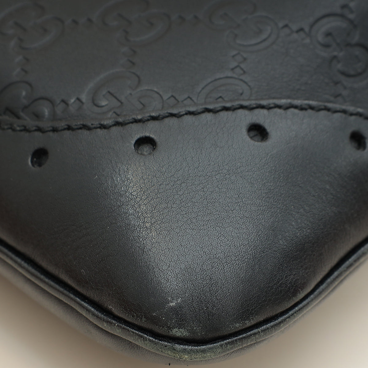 Gucci Black GG Guccissima Punch Hobo Bag