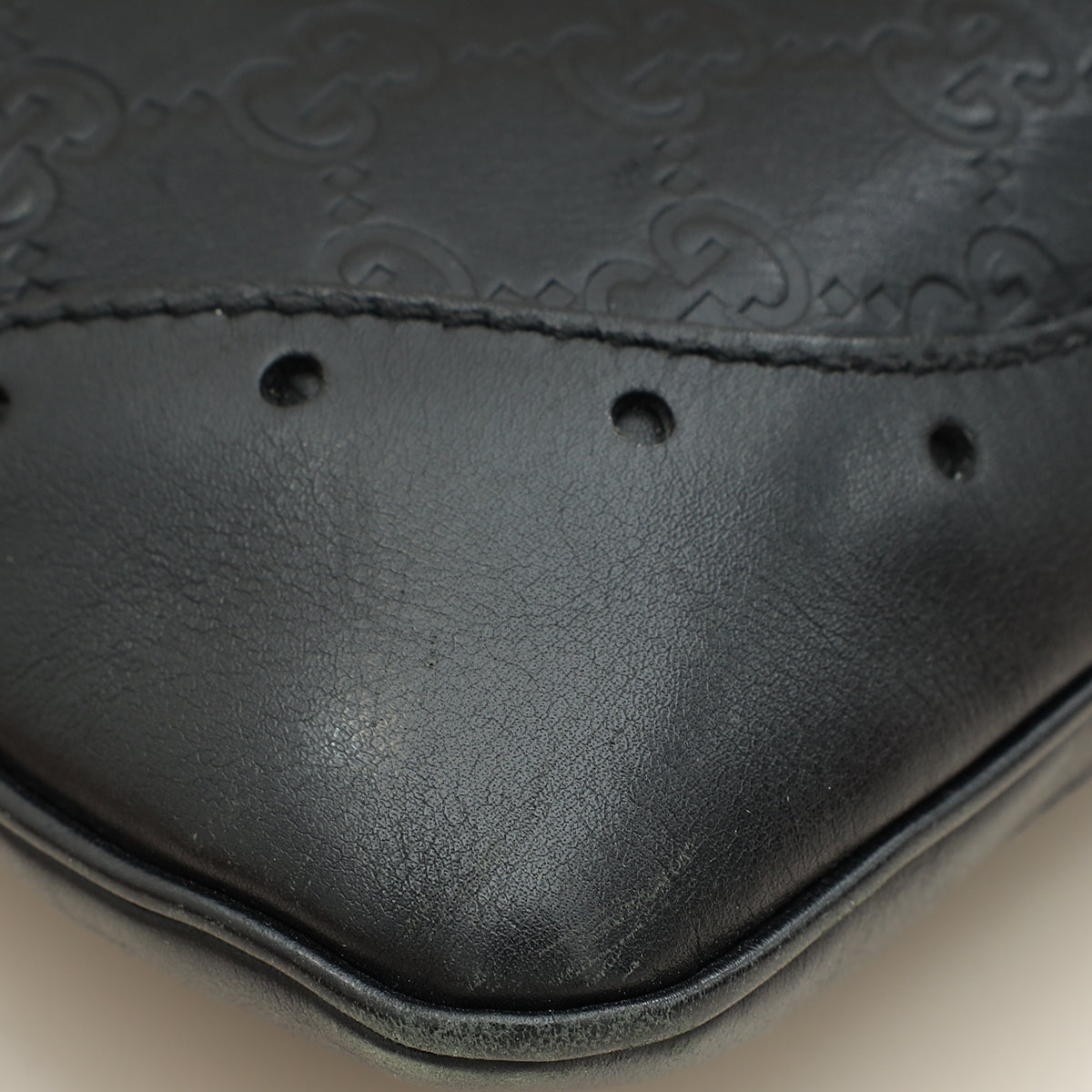 Gucci Black GG Guccissima Punch Hobo Bag