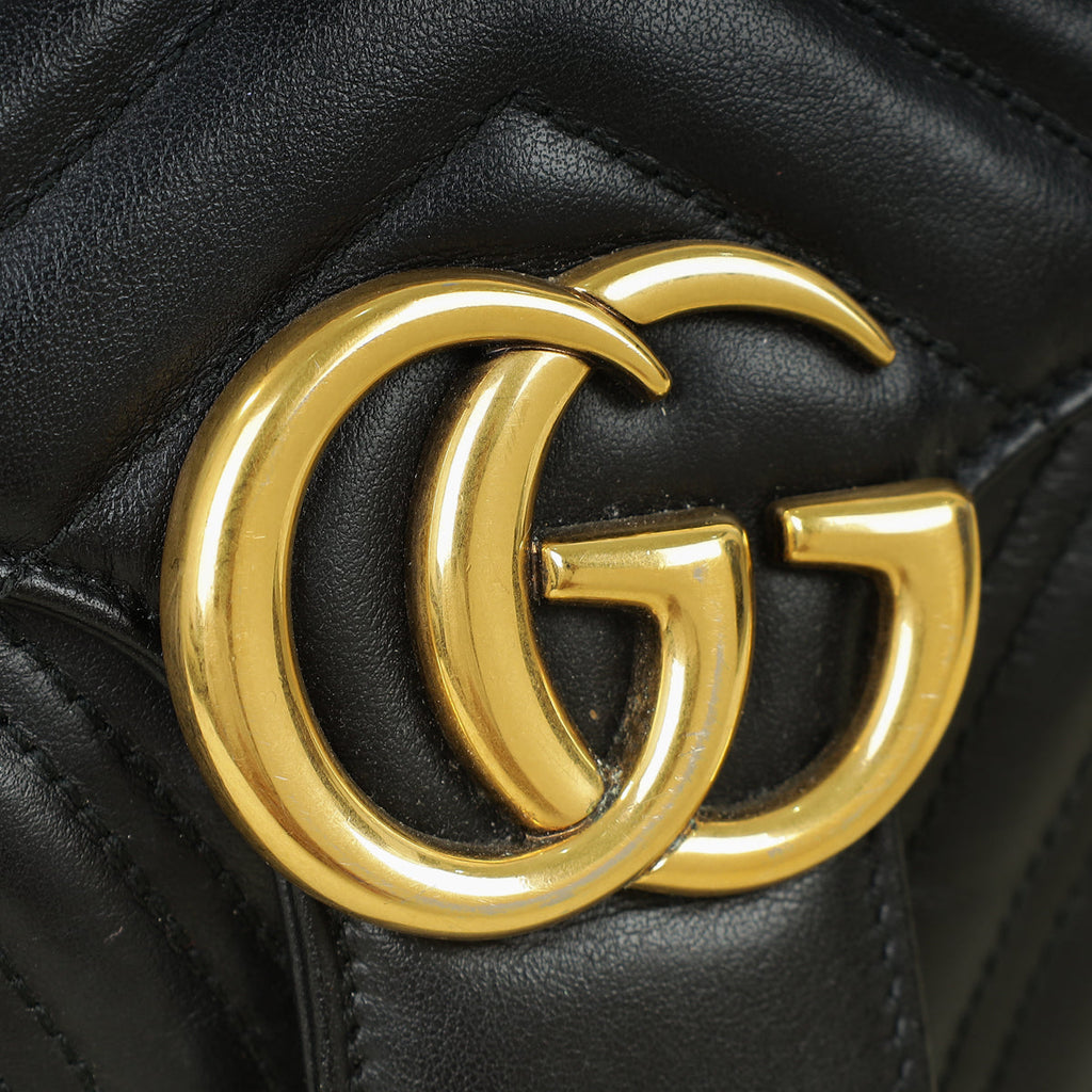 Gucci Black GG Marmont Matelasse Medium Shoulder Bag