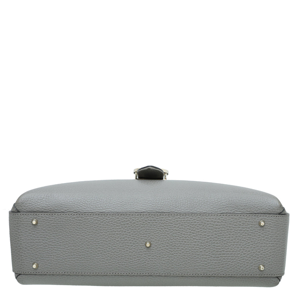Gucci Grey G Interlocking Top Handle Medium Bag