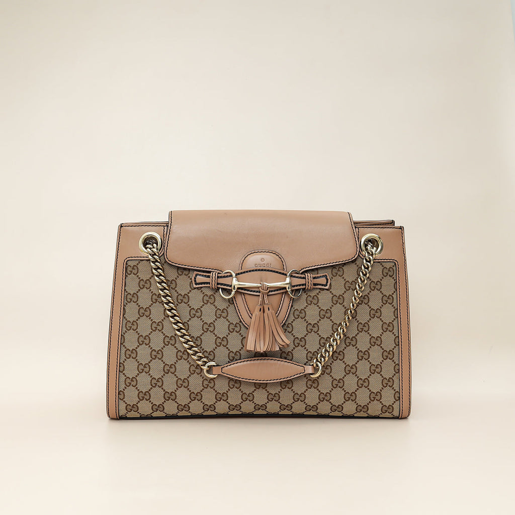 Gucci Beige GG Guccissima Emily Large Shoulder Bag