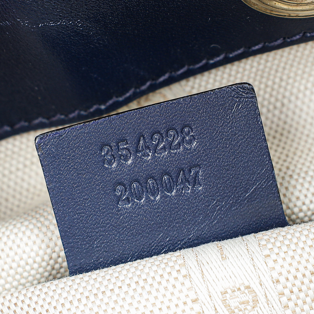 Gucci Navy Bright Diamante Bucket Bag