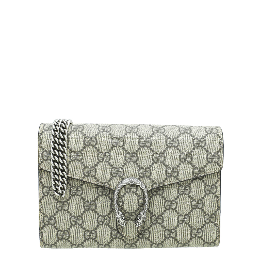 Gucci Ebony GG Supreme Dionysus Chain Wallet