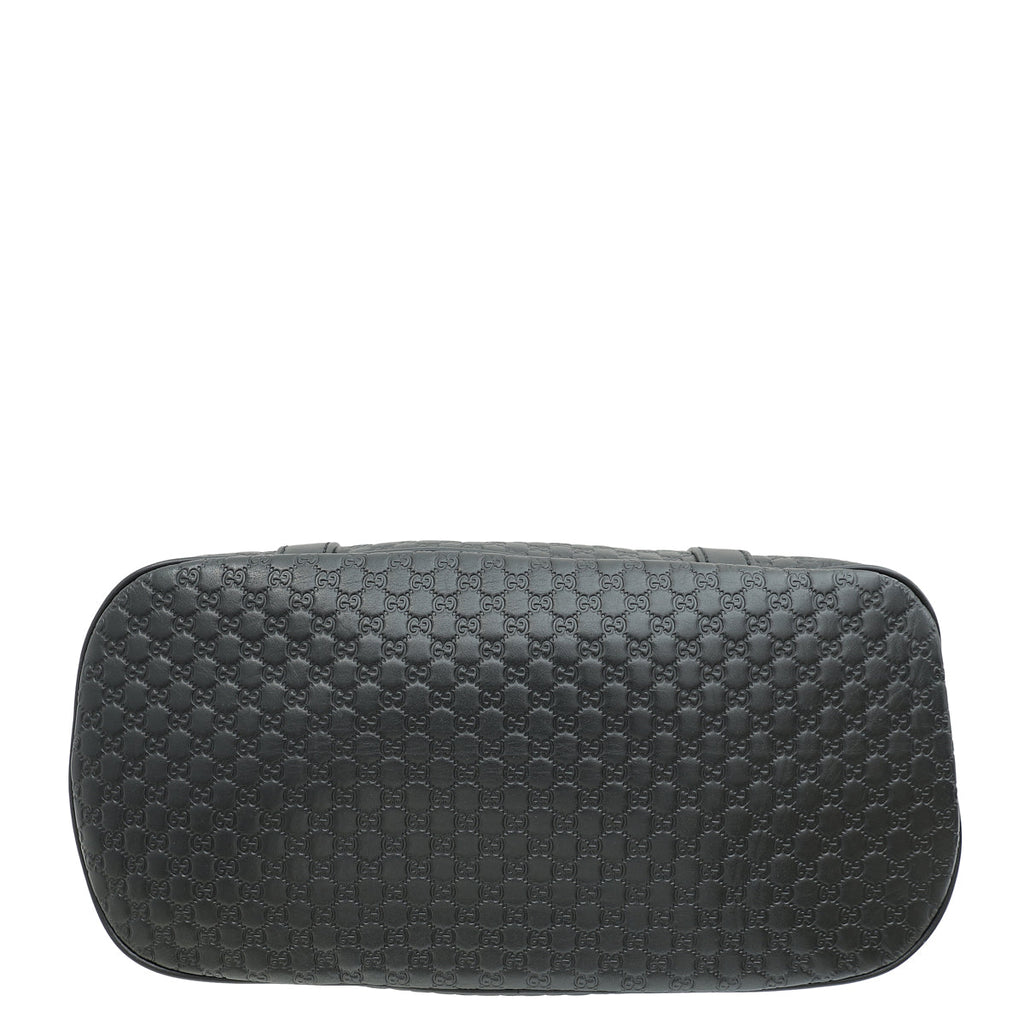 Gucci Black GG Microguccissima Dome Satchel Medium Bag