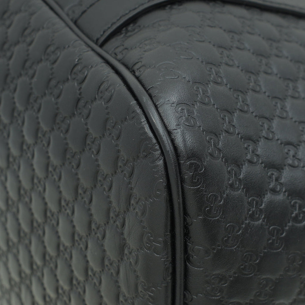 Gucci Black GG Microguccissima Dome Satchel Medium Bag
