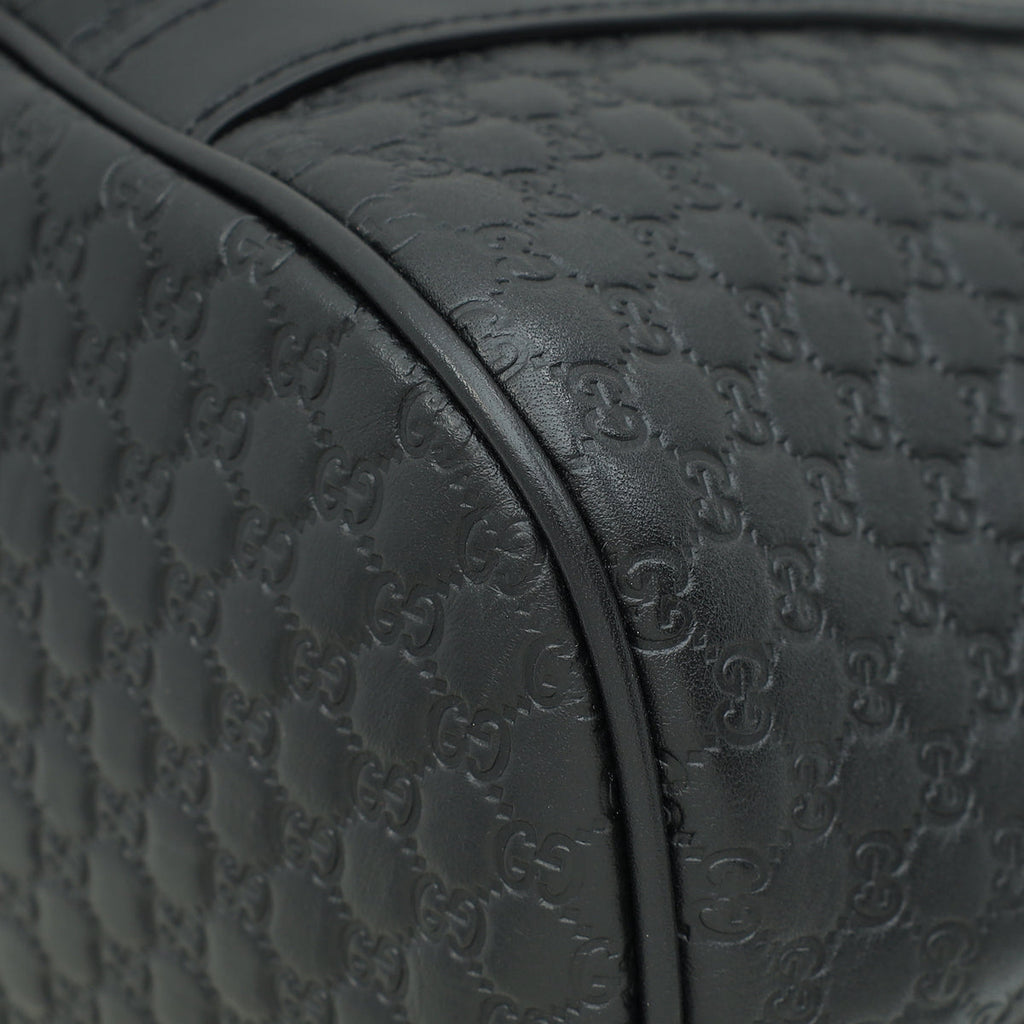 Gucci Black GG Microguccissima Dome Satchel Medium Bag