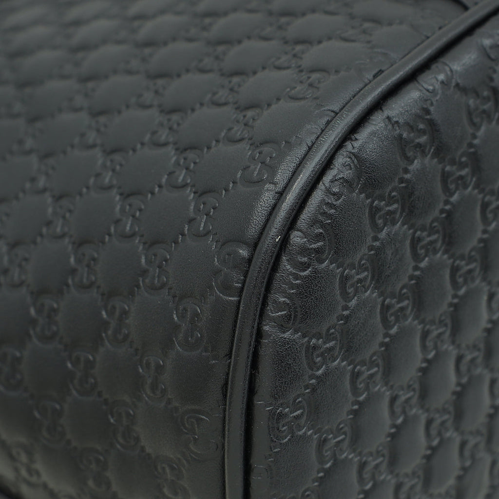 Gucci Black GG Microguccissima Dome Satchel Medium Bag