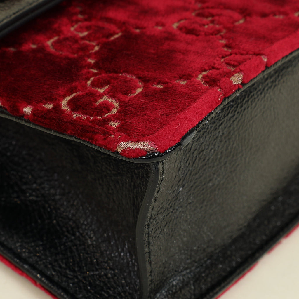 Gucci Red GG Supreme Embroidered Dionysus Flap Bag