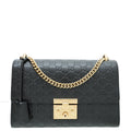 Gucci Black GG Guccissima Padlock Medium Bag