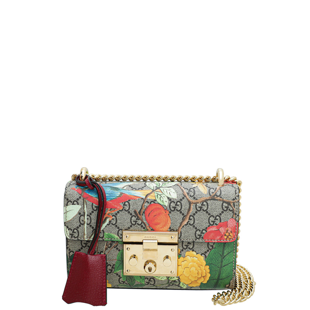 Gucci Ebony Multicolor Padlock Tian Small Bag
