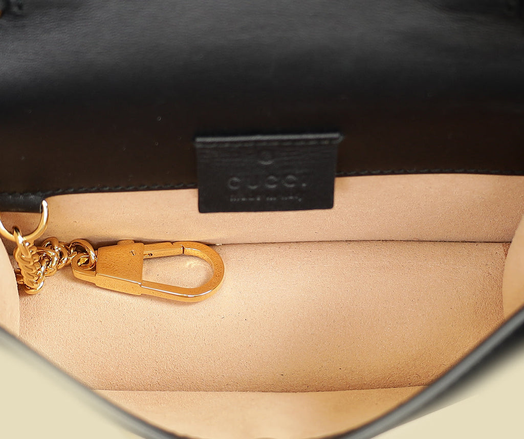 Gucci Black Sylvie Super Mini Chain Bag