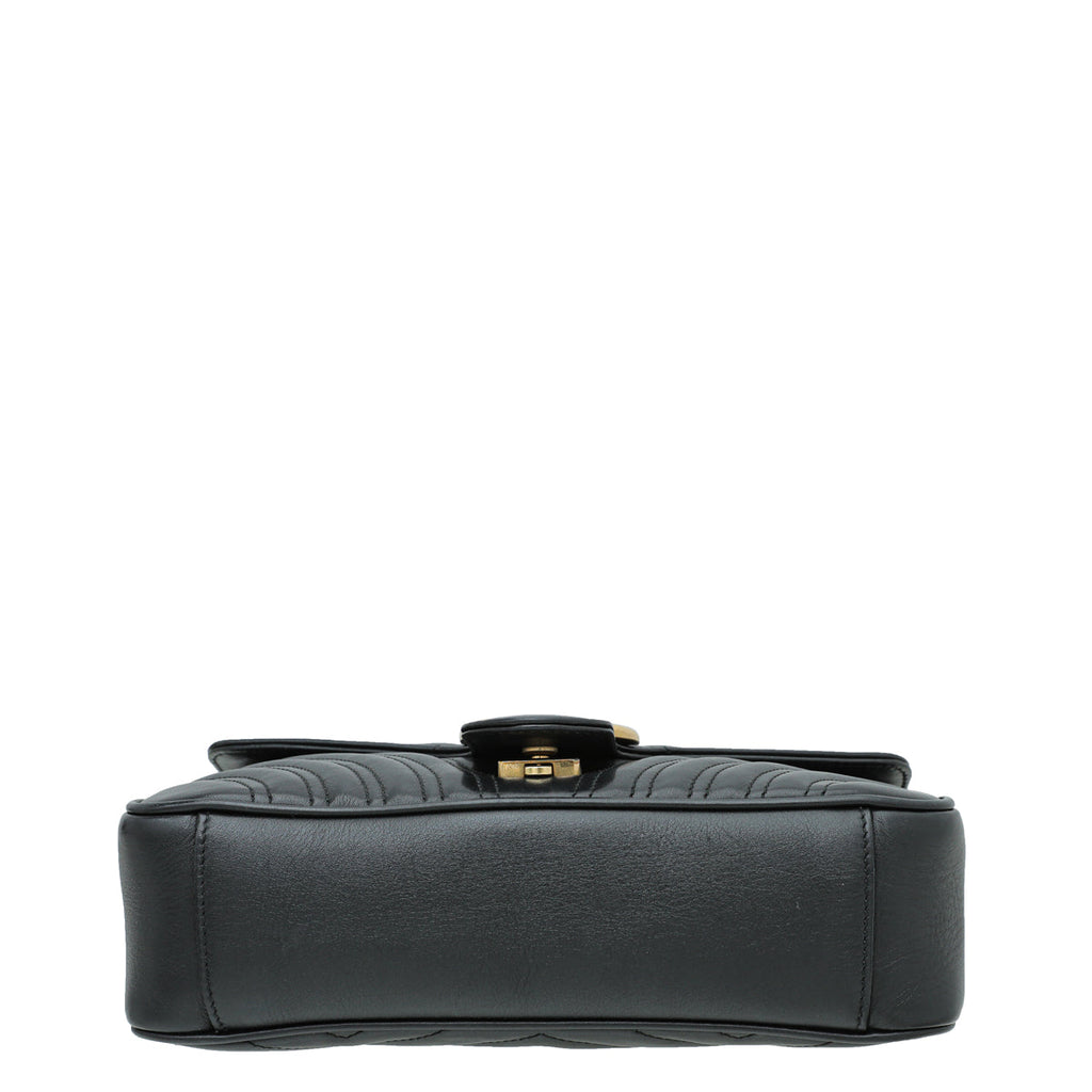 Gucci Black GG Marmont Small Flap Bag