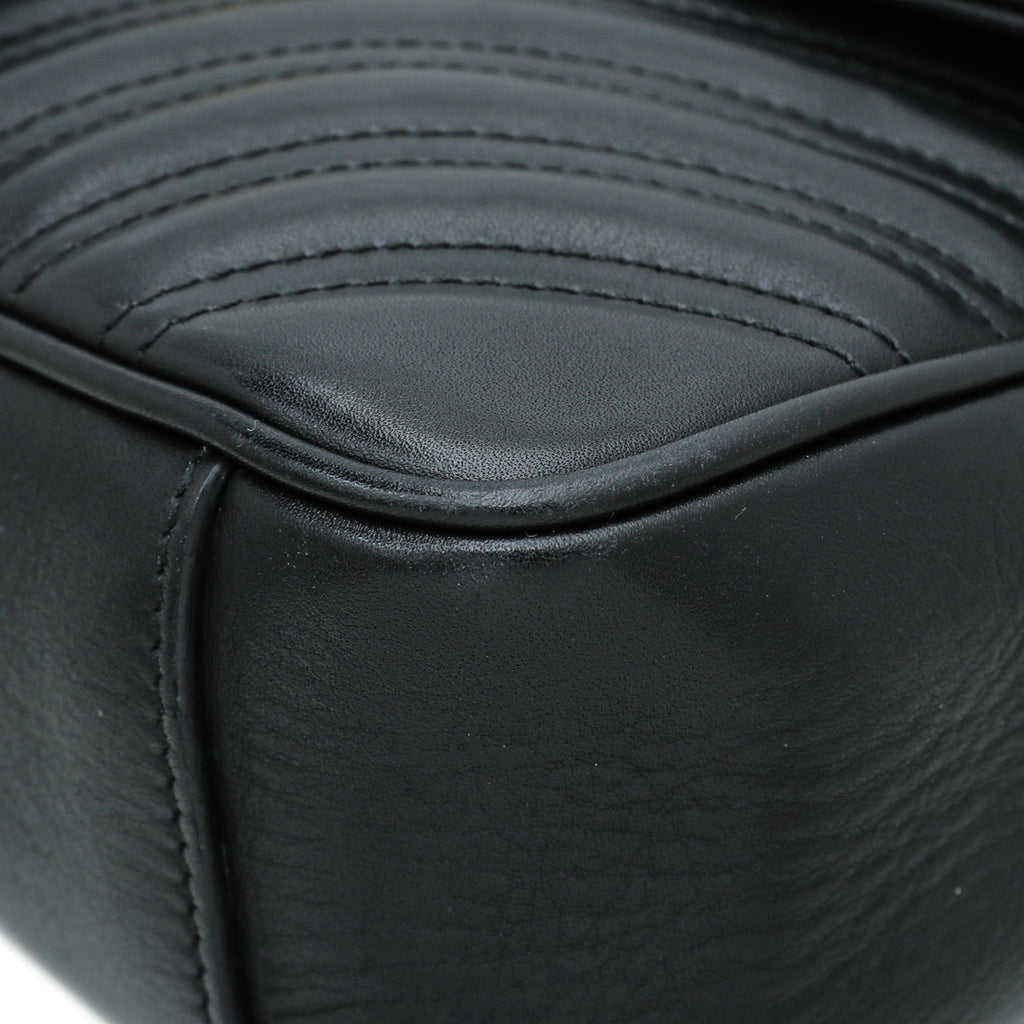 Gucci Black GG Marmont Small Flap Bag