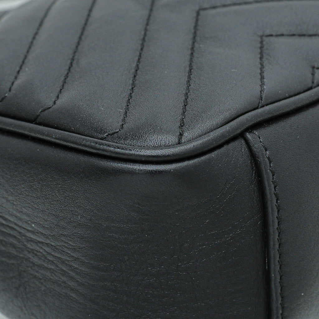 Gucci Black GG Marmont Small Flap Bag
