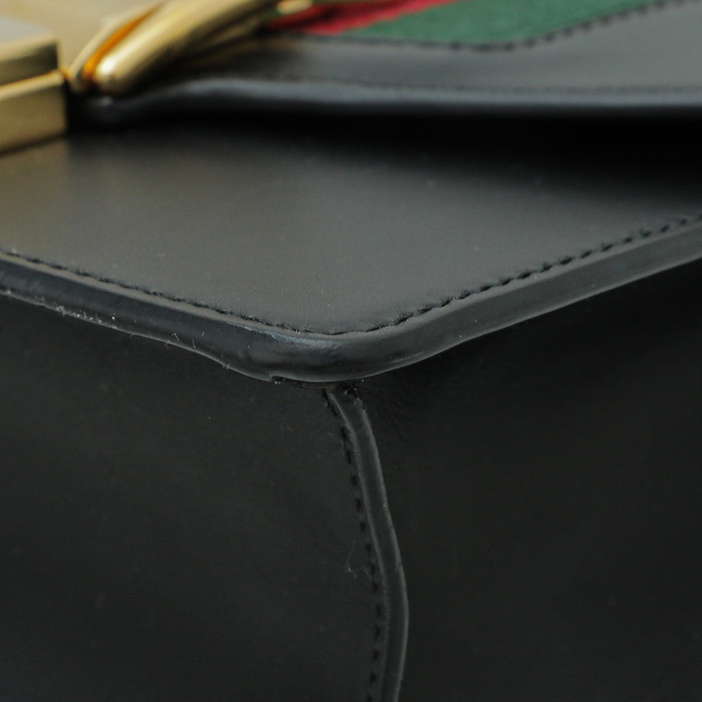 Gucci Black Sylvie Mini Chain Flap Bag