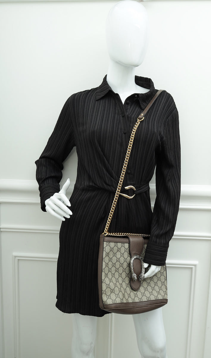 Gucci Ebony GG Supreme Dionysus Medium Bucket Bag