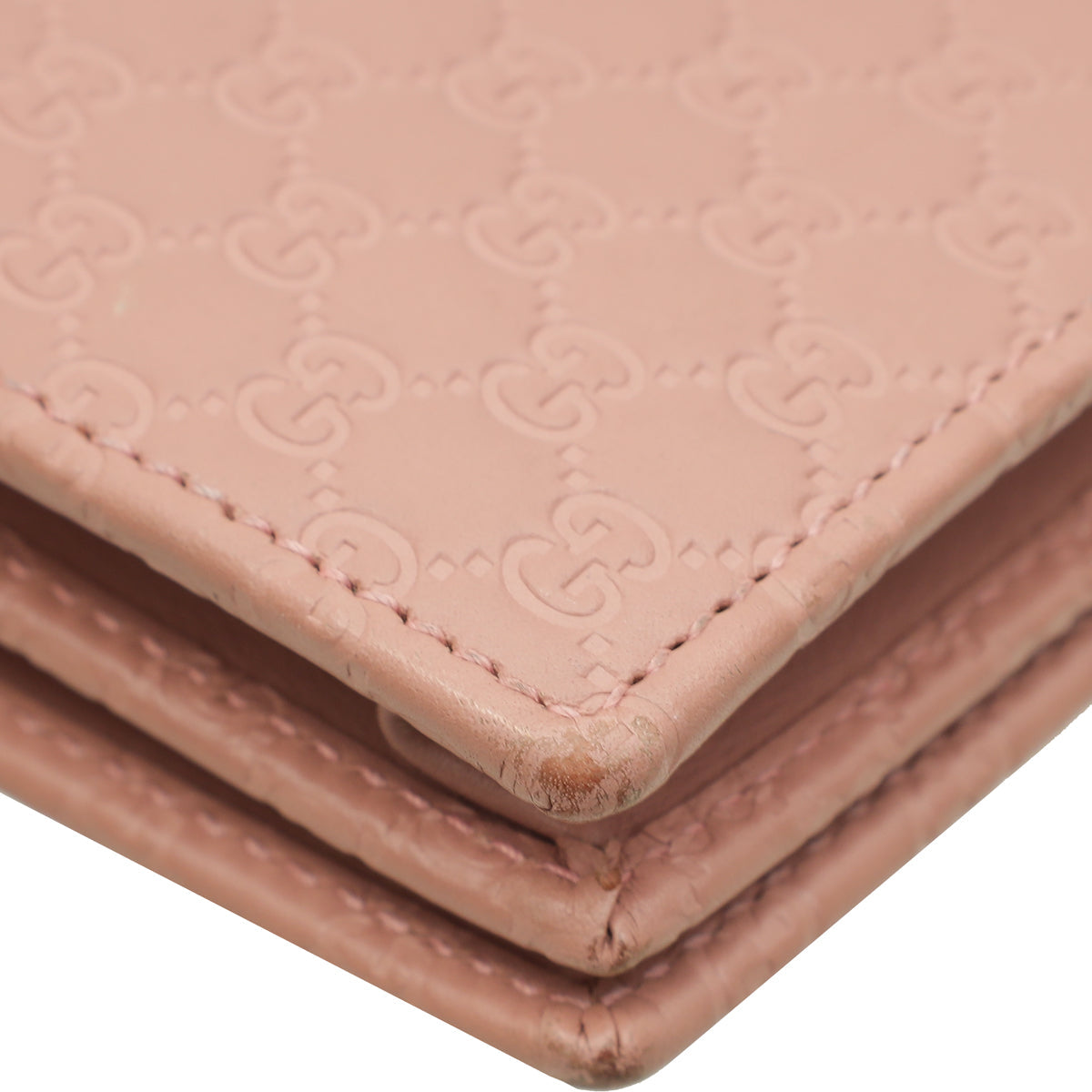 Gucci Dusty Pink GG Micro Guccissima Strap Wallet