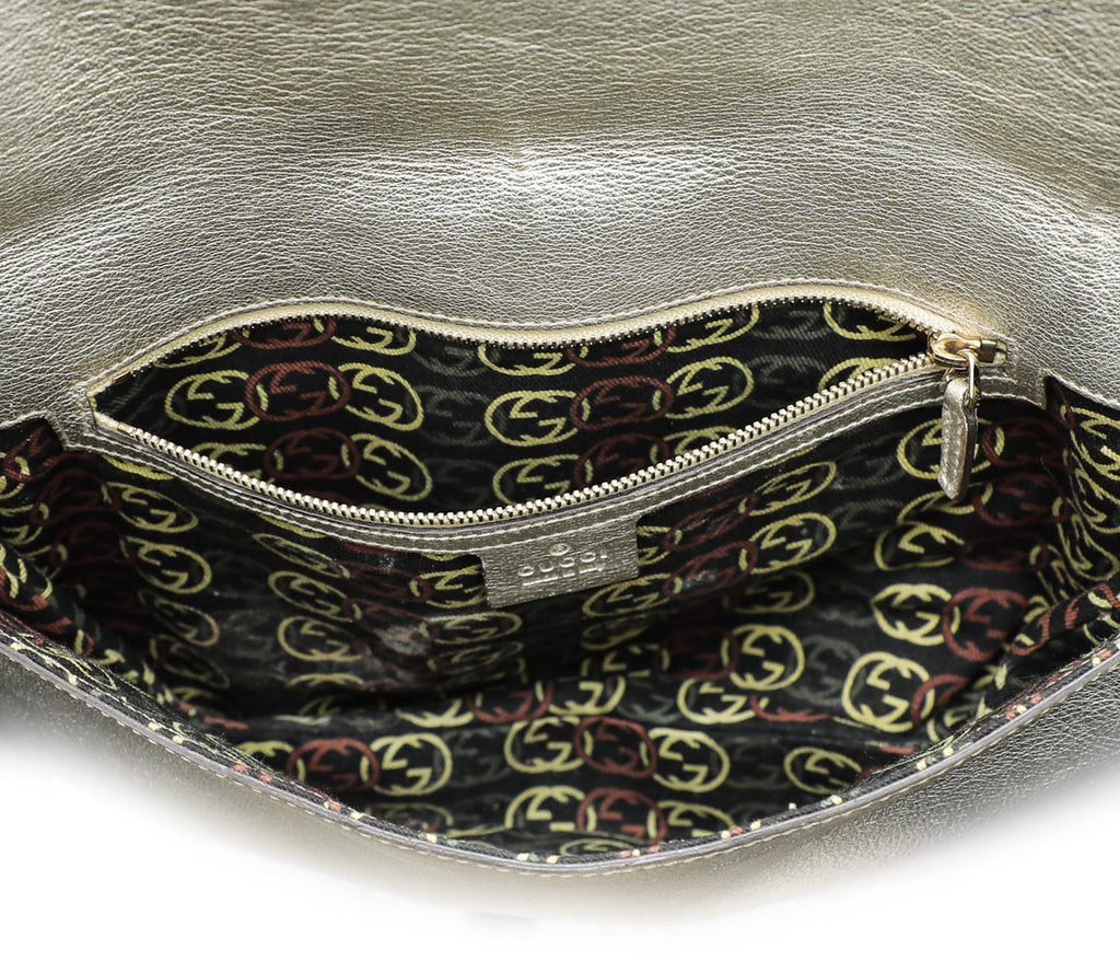 Gucci Metallic Light Gold Britt Shoulder Bag