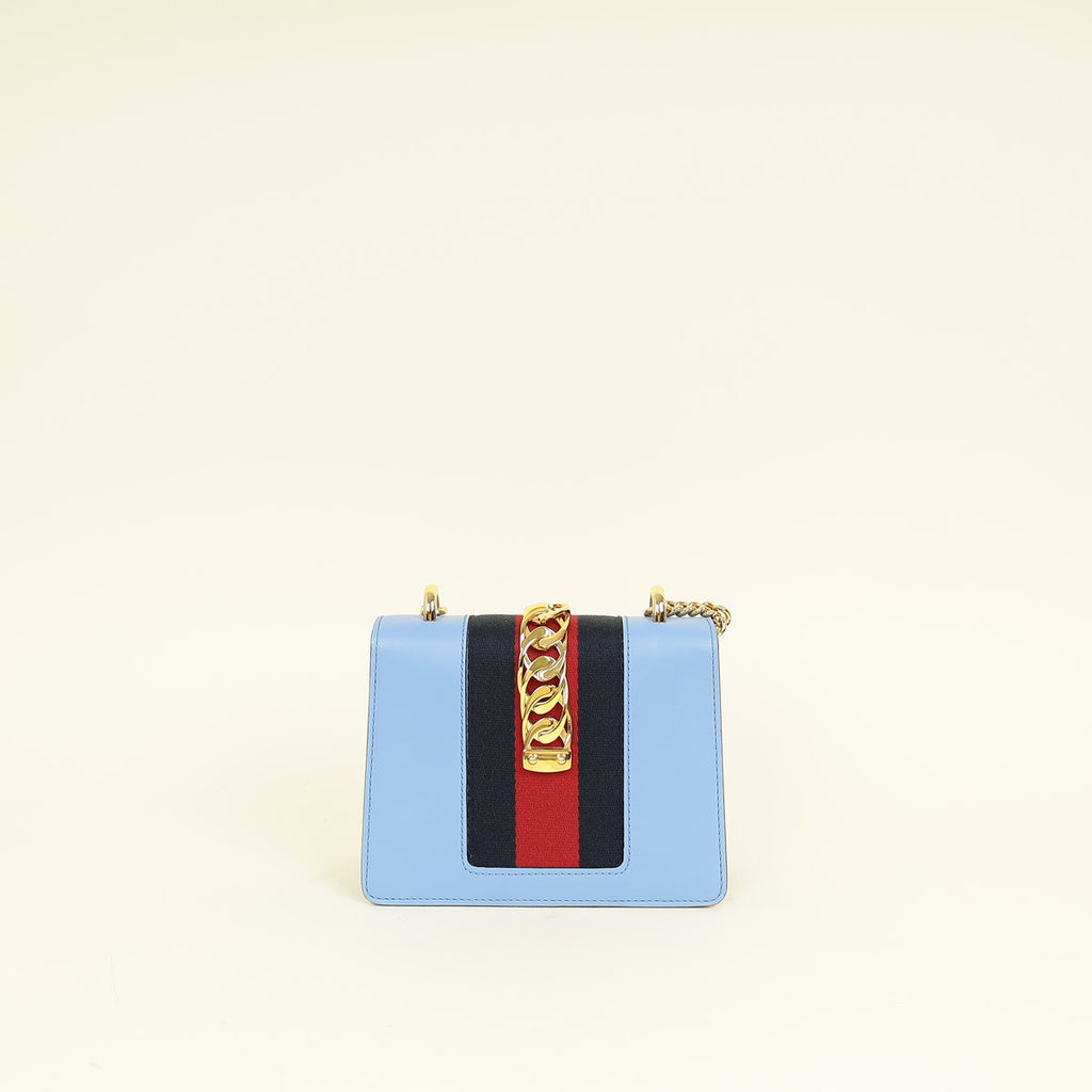 Gucci Light Blue Sylvie Mini Shoulder Bag