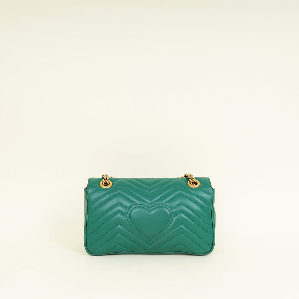 Gucci Green GG Marmont Medium Shoulder Bag