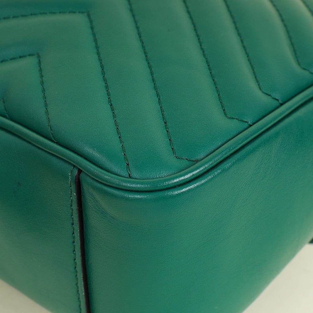 Gucci Green GG Marmont Medium Shoulder Bag