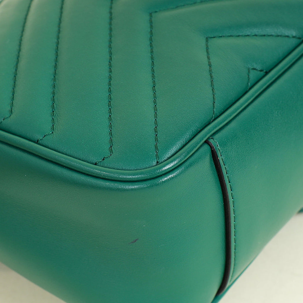 Gucci Green GG Marmont Medium Shoulder Bag