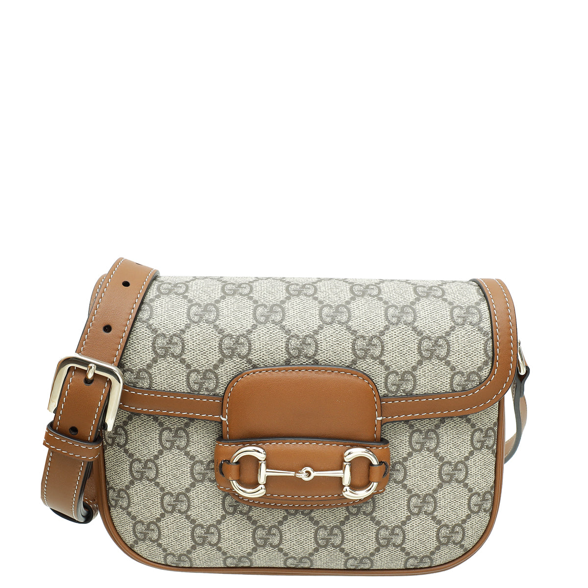 Gucci Bicolor GG Supreme Horsebit 1955 Flap Mini Bag