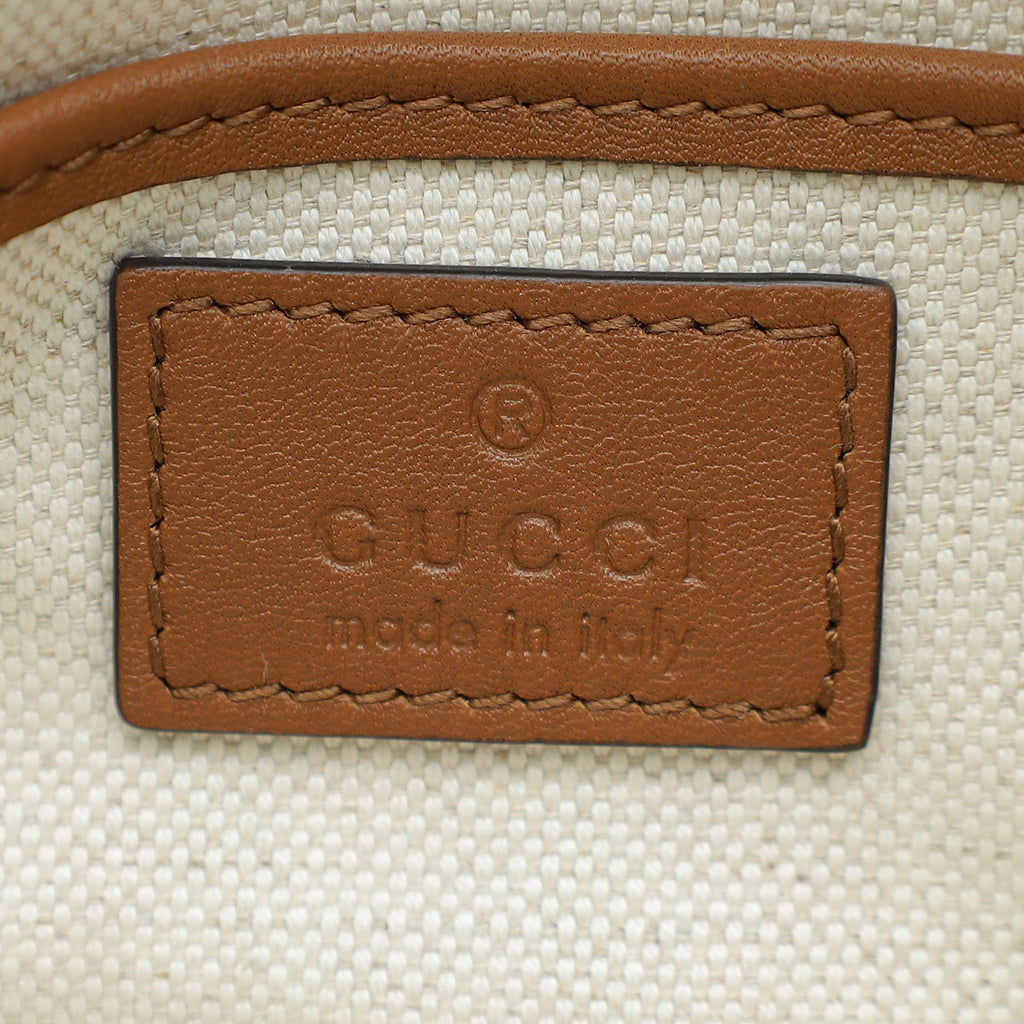 Gucci Bicolor GG Supreme Horsebit 1955 Flap Mini Bag