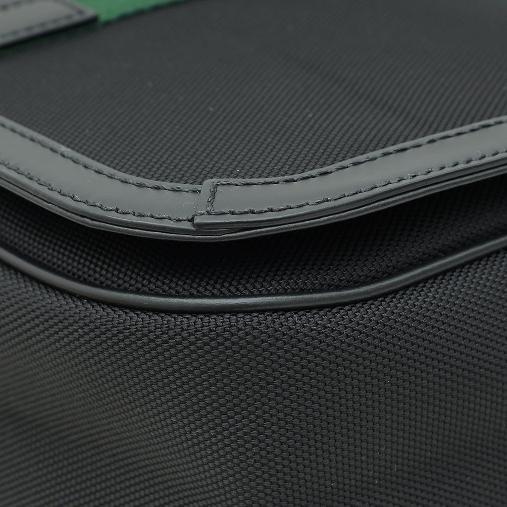 Gucci Black Web Flap Messenger Bag